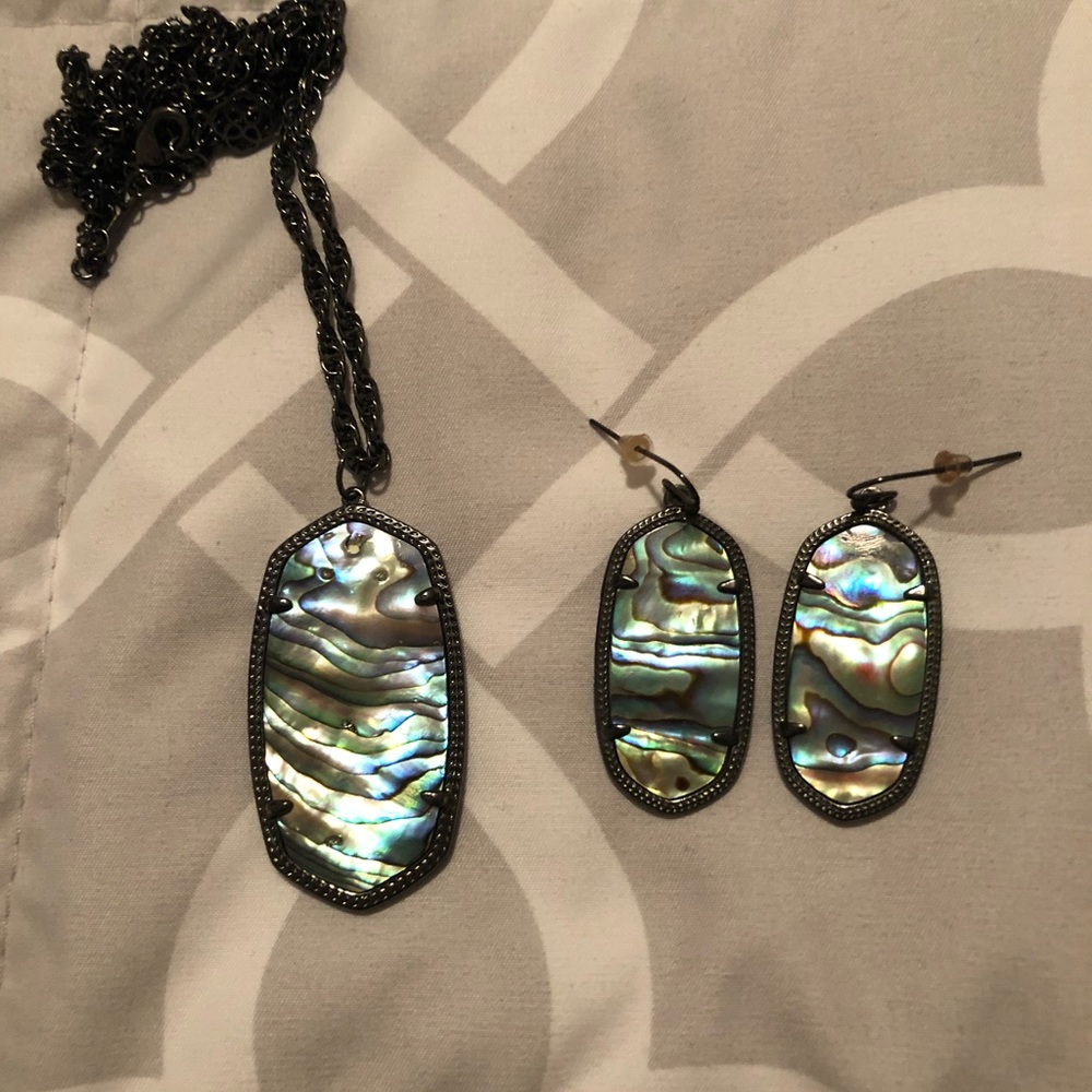 Abalone and gunmetal set